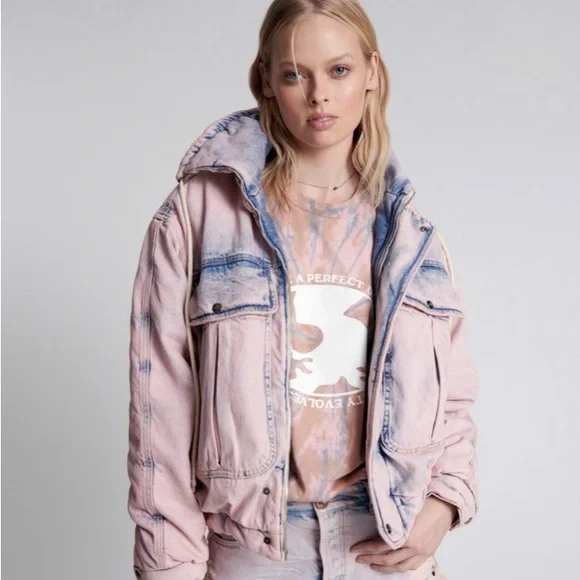 One Teaspoon Jackets Coats Nwot Oneteaspoon Pink Haze Denim